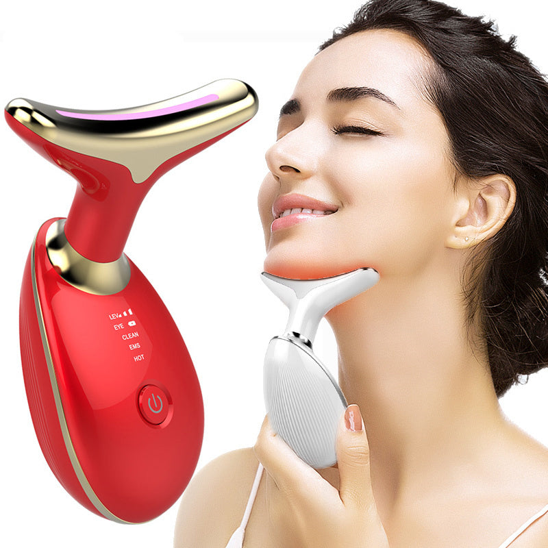 DermaRay™ EMS Neck & Face Tightening Device – LED Therapy, Heat & Wrinkle Reduction